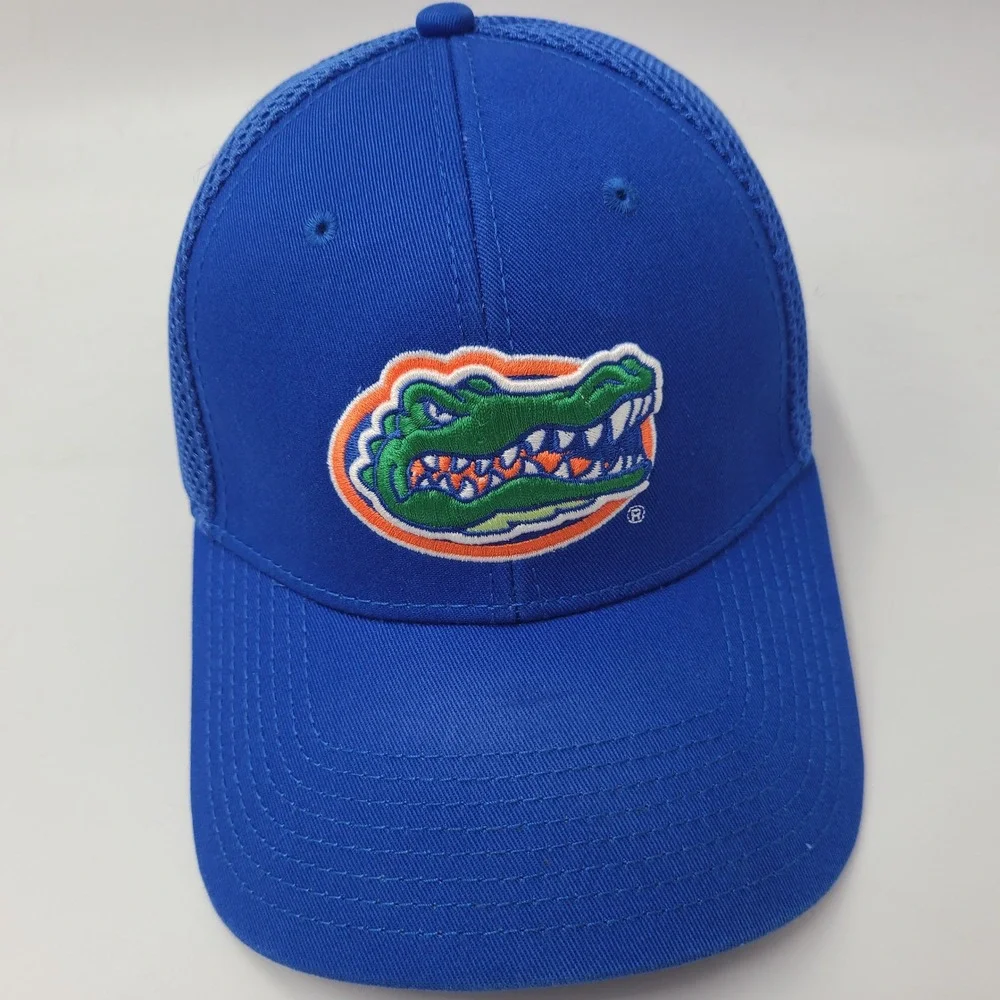 Florida Gators Hat Fitted S-M Trucker Mesh New Era 39Thirty Blue NCAA Logo Men